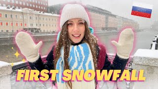 first snow in MOSCOW  5 month winter begins 🇷🇺 Russia vlog [upl. by Sibylla]