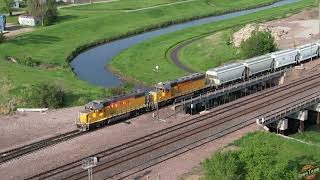 KICKING RAILCARS at the Union Pacifics Marshalltown Yard EMD diesel shop lots of drone footage [upl. by Osswald]