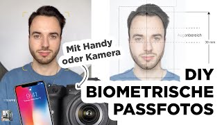 Biometrische Passfotos selbst machen Tipps für Kamera und Handy  kostenlose Zuschnitt Vorlage 📸🤳 [upl. by Agem148]