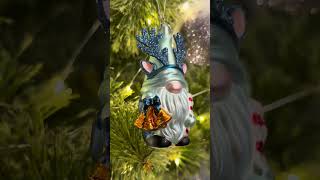 Charming Blue Gnome with Antlers Glass Ornament 🎄💙 christmastree christmas [upl. by Enitselec]