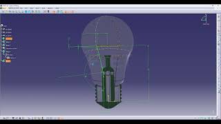 Modelado de bombilla de filamento en Catia [upl. by Greenebaum]