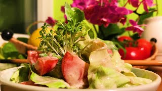 Cress Tomato Butterhead Salad with Garlic Cashew Dressing  Take 3 [upl. by Esereht376]