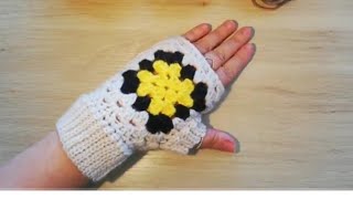 Guanti granny a uncinettoeasy crochet fingerless gloves [upl. by Yneffit]