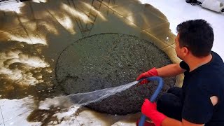 Difficult cleaning process of round dirty carpet [upl. by Antonin]