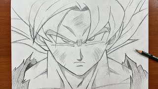 How to draw goku blue stepbystep  Easy to draw [upl. by Anelrac783]