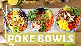 BEST DIY POKE BOWL 3 WAYS  How to Make a Poke Bowl [upl. by Haleeuqa610]