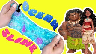 Moana 2 Movie DIY Slime Making and Mixing Tutorial with Dolls Crafts for Kids [upl. by Marsland]