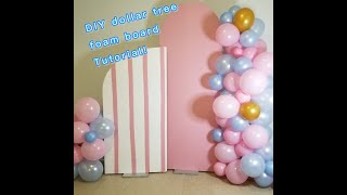 DIY Foam Board Backdrop Dollar Tree Chiara walls Balloon backdrop decorations Arch panels [upl. by Barcroft]