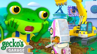 GECKOS GARAGE IS RUINED  Max the Monster Truck  Truck and Bus Cartoon  Geckos Garage [upl. by Grimona]