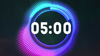 Get Pumped Countdown 5Minute Workout Timer with Music  Cool Audio Visual Effects [upl. by Harod682]