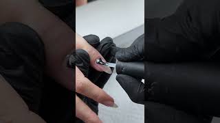 Process of the hard gel refill with chrome powder💅🏻 drymanicure hardgelnails nailtutorial [upl. by Eaves]