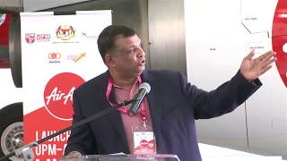 Speech by Tan Sri Tony Fernandes Group CEO AirAsia during the Launching of UPMAirAsia Livery [upl. by Appilihp838]