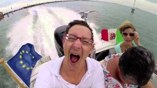 GoPro  Speedboat wake crash in Venice [upl. by Natiha731]