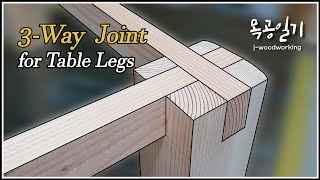 how to make 3way leg joinery woodworking [upl. by Venetis]