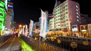 Night Walk in Downtown Fukuoka Hakata to Tenjin  Japan 4K [upl. by Woodsum353]