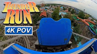 Thunder Run 4K Back Seat POV Kentucky Kingdom Lousiville KY [upl. by Gusty]