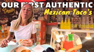 First Time Trying Authentic Mexican Tacos FREE Taco Tour in Mexico City [upl. by Vonny]