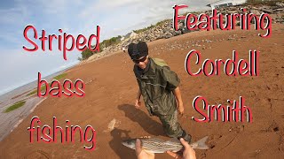 Striped bass fishing in the minas basin ft Cordell Smith  june 2023 [upl. by Najtsirk]