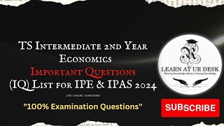 TS Intermediate 2nd Year Economics IQ List for IPE 2024 learnaturdesk [upl. by Ilsa]