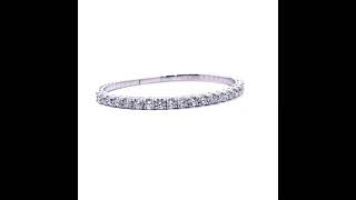 Fine Quality 6 Carat Diamond Tennis Bangle Bracelet in 14k White Gold Excellent Craftsmanship [upl. by Dorreg]