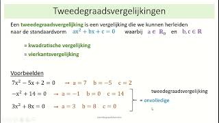 tweedegraadsfuncties  8 tweedegraadsvergelijkingen soorten en aantal oplossingen [upl. by Kries]