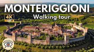 👑 MONTERIGGIONI Italia 4K ✅ TOUR A PIE gratuito con SUBTÍTULOS  WALKING TOUR [upl. by Nnaylloh789]