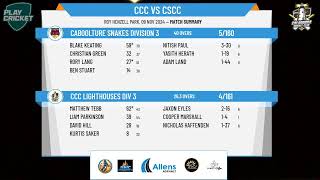 CCC Lighthouses DIV 3 v Caboolture Snakes DIVISION 3 [upl. by Atrice299]