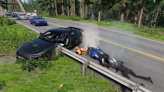 Fatal accidents and dangerous driving  BeamNG Drive [upl. by Reyna907]