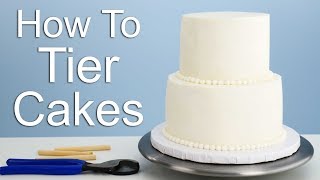 The EASIEST way to Tier a Cake [upl. by Edlitam]