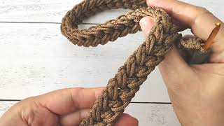 Super Easy How to Crochet Bag Strap or Crochet a Cord Step by Step [upl. by Analeh]