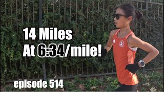 14 Miles at 634mile marathon running marathontraining [upl. by Dnomder]