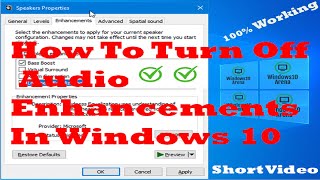 How To Turn Off Audio Enhancements In Windows 10 2021  Disable Sound Enhancement In Windows 10 [upl. by Arne]