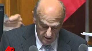 Raw Video Swiss Minister Gets the Giggles [upl. by Ahsemrak]