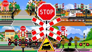 Kumpulan kartun lucu Palang pintu kereta api 😂【踏切アニメ】FUMIKIRI 踏切 Railroad crossing sign trainz 2 [upl. by Atiek]