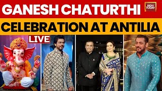 LIVE Ganesh Chaturthi Celebrations At Antilia  Bollywood Superstars Arrive For Ganpati Darshan LIVE [upl. by Accem]