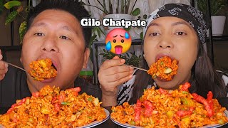 Spicy Gilo Chatpate 🥵Homemade Chatpate MukbangMutton Curry With DallekhursaniJenna Shrestha [upl. by Asilak]