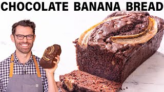 Easy Chocolate Banana Bread Recipe [upl. by Nomyad]