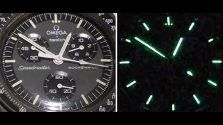 OmegaxSwatch MoonSwatchs SuperLumiNova glowing in the dark [upl. by Amling]