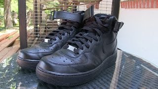 Nike  Air Force 1 MID 07 Black  Quick Review  On Feet [upl. by Annissa]