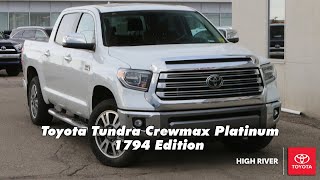 2021 Toyota Tundra Crewmax Platinum 1794 Edition for sale at High River Toyota [upl. by Spitzer]