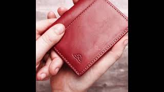 Tony Perotti Red Italian leather Credit Card Wallet [upl. by Alyac]