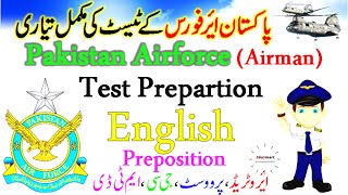 Pakistan Airforce AirmanAerotradeGCPFampDIProvostMTD English Test Important PrepositionsEduSmart [upl. by Forrest]