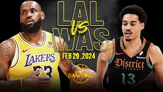 Los Angeles Lakers vs Washington Wizards Full Game Highlights  February 29 2024  FreeDawkins [upl. by Ellenod]