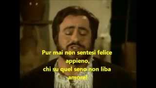 Pavarotti  La Donna e mobile Lyrics [upl. by Kort]