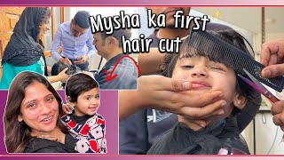 Mysha ka first hait Cut at home  shadi k liye hui late😂  family vlog [upl. by Ocirnor]