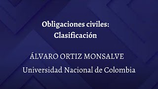 Obligaciones civiles Clasificación [upl. by Chas]