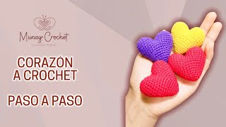 CORAZÓN TEJIDO A CROCHET PARA LLAVERO [upl. by Giles203]