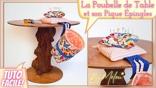 🎀 TUTO DIY FACILE 🎀 Coudre La Poubelle de Table de Couture et son Pique Épingles 🥰 [upl. by Kinson1]