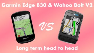 Garmin Edge 830 vs Wahoo Bolt V2 Long term head to head comparison [upl. by Maffa]