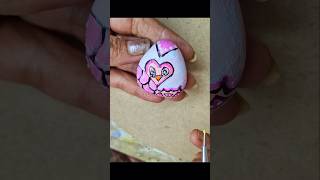 Diy cute mini owl pebble paintingdiy pebblepaintingowl pebblepainting viraltrendingytshorts [upl. by Engedus]